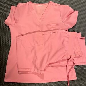 Mandala Women's Pink (Peony) Scrub Top and Pants Set M